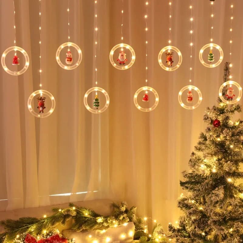 Cortina de Luzes de Natal em LED para Decoração – Brilho Festivo e Encantador