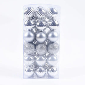 Decoração De Natal / 4cm 36 Peças Bolas Coloridas De Natal Com Glitter