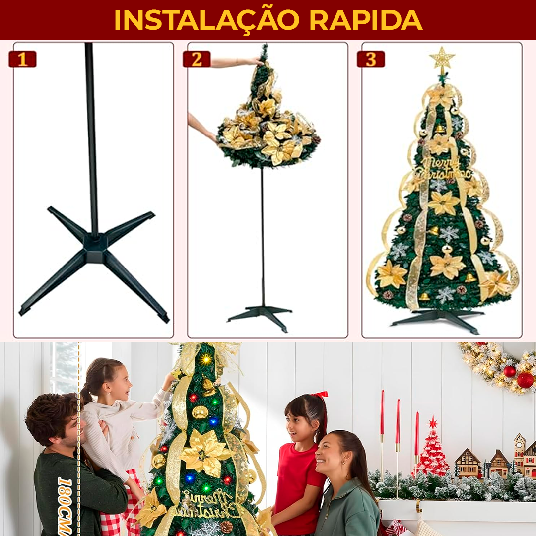 Árvore de Natal Popup + 2 Bolas de Espelho MÁGICAS